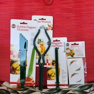 NorPro Jarr Wrench/ Bubble Popper/Magnetic Wand/ Round Canning Labels 24pc Set